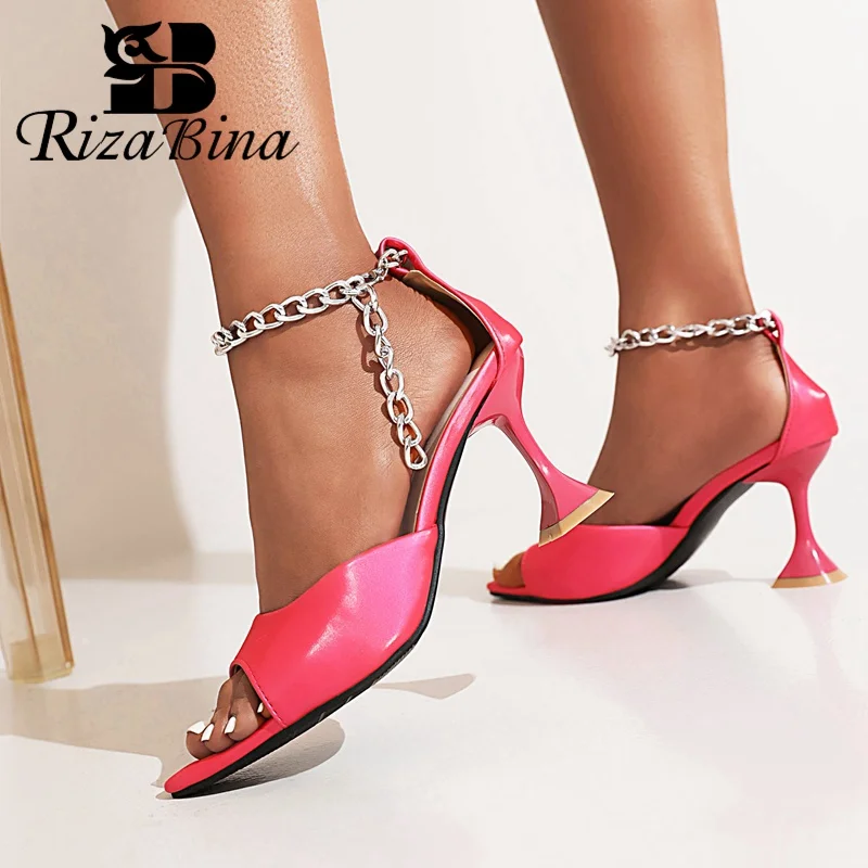 RIZABINA Size 34-48 Women'S Sandals Strange High Heels Metal Chains Shoes Women Ins Fashion Summer Outdoor Street Footwear
RIZABINA Size 34-48 Women'S Sandals Strange High Heels Metal Chains Shoes Women Ins Fashion Summer Outdoor Street Footwear