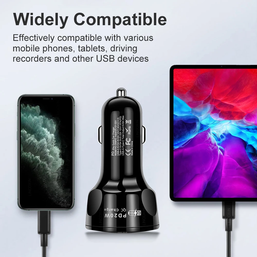 PD Car Charger Type C 20W Fast Charging 4 Ports Car USB Cigarette Lighter For iPhone 13 Xiaomi Samsung QC 3.0 Adapter
PD Car Charger Type C 20W Fast Charging 4 Ports Car USB Cigarette Lighter For iPhone 13 Xiaomi Samsung QC 3.0 Adapter