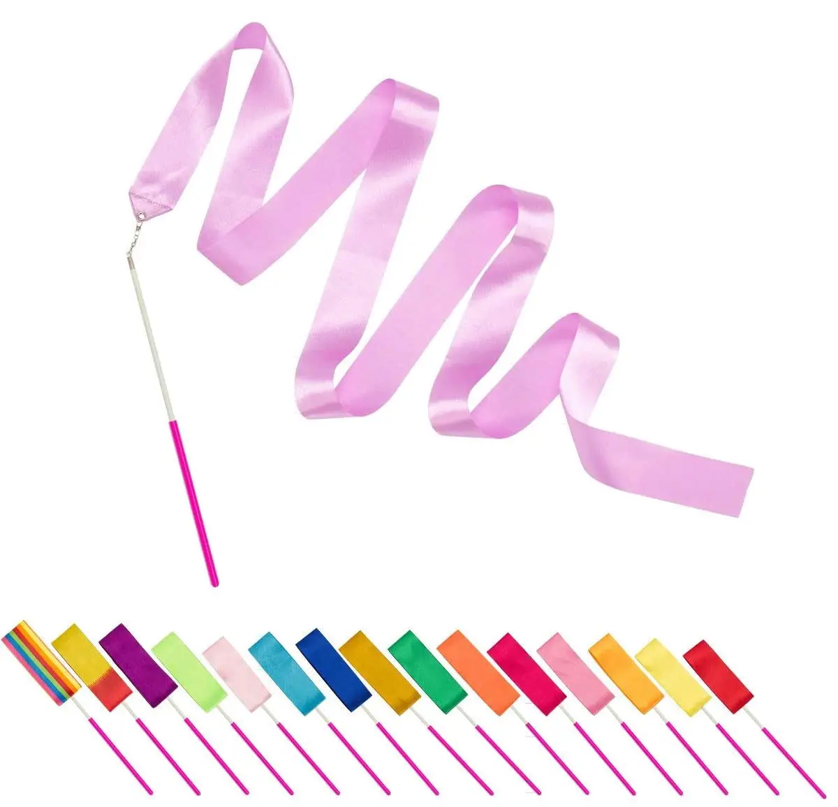 16 pack Kids Dancing Gymnastics Ribbon Wands, 6'6" Rhythmic Artistic Twirling Ribbons with Non-Slip Handle
16 pack Kids Dancing Gymnastics Ribbon Wands, 6'6" Rhythmic Artistic Twirling Ribbons with Non-Slip Handle
