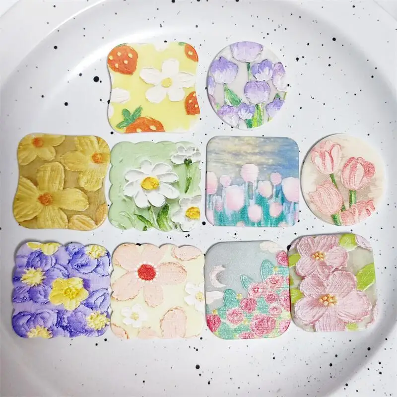 50pcs/lot color oil painting flowers pattern geoemtry ovals/square shape acrylic beads without holes diy jewelry hair accessory
50pcs/lot color oil painting flowers pattern geoemtry ovals/square shape acrylic beads without holes diy jewelry hair accessory
