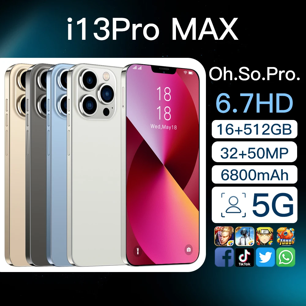 2022 оригинальный новый смартфон i13 Pro Max 6,7 дюймов HD + экран 5G 16 ГБ + 512 ГБ Google Play 4G LTE разблокированный сотовый телефон 6800 мАч
2022 оригинальный новый смартфон i13 Pro Max 6,7 дюймов HD + экран 5G 16 ГБ + 512 ГБ Google Play 4G LTE разблокированный сотовый телефон 6800 мАч