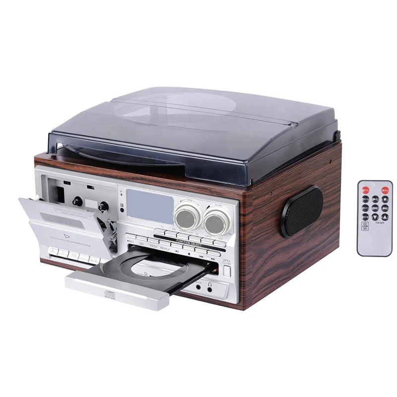 Classic Vintage Design 6 in 1 audio Turntable record player& vinyl turntable LP& Gramophone with PC Link/3 Speed LP
Classic Vintage Design 6 in 1 audio Turntable record player& vinyl turntable LP& Gramophone with PC Link/3 Speed LP