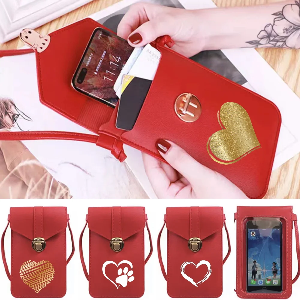 Pu Leather Wallets Card Pack Waterproof Touch Screen Mobile Phone Bag Love Pattern Purse Women Shoulder Messenger Bags Organizer
Pu Leather Wallets Card Pack Waterproof Touch Screen Mobile Phone Bag Love Pattern Purse Women Shoulder Messenger Bags Organizer