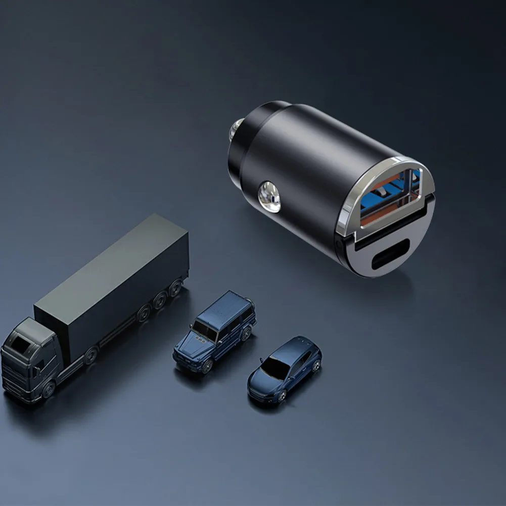 1pc Car Charger Aluminum Alloy Black DC12-24V Dual Port For Smartphones High-Speed Charging
1pc Car Charger Aluminum Alloy Black DC12-24V Dual Port For Smartphones High-Speed Charging