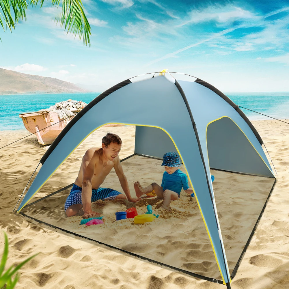 Beach Tent Sun Water Resistant Outdoor Canopy Shelter Oxford Fabric Waterproof 3-sided Ventilated Spacious Outdoor Tent Firm
Beach Tent Sun Water Resistant Outdoor Canopy Shelter Oxford Fabric Waterproof 3-sided Ventilated Spacious Outdoor Tent Firm