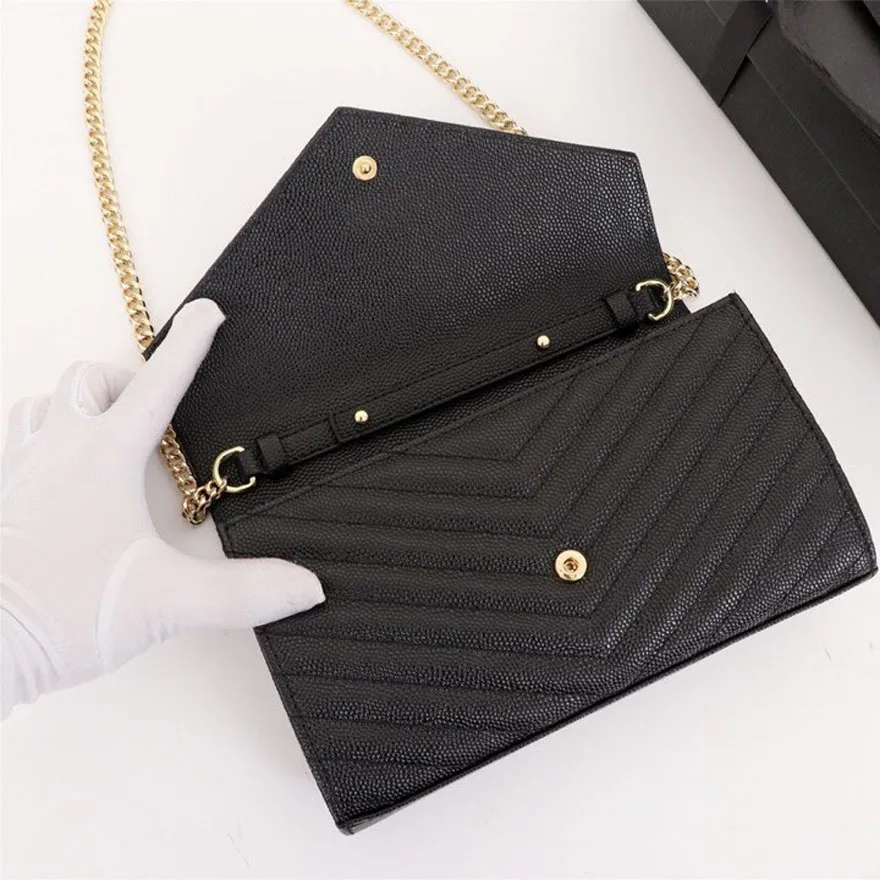 

Fashion Women Brand Designer Real Leather Bag High Quality Shoulder Bags Top Quality Caviar EnvElopE Package Handbags