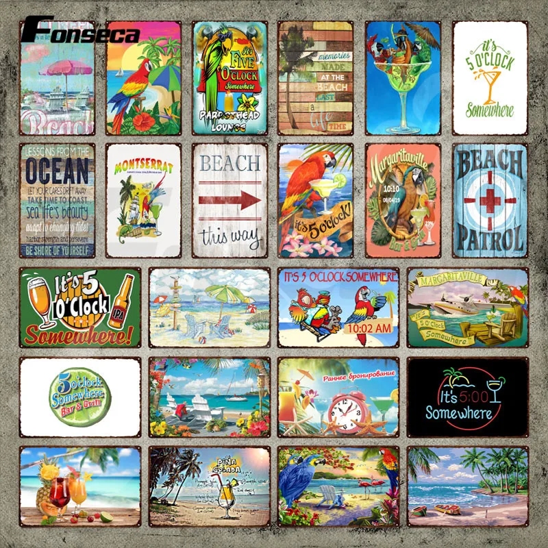 Beach Metal Plate It's 5 O'clock Somewhere Tin Sign Seaside Beach Landscape Metal Poser Wall Stickers Vintage Plaque Beach Decor
Beach Metal Plate It's 5 O'clock Somewhere Tin Sign Seaside Beach Landscape Metal Poser Wall Stickers Vintage Plaque Beach Decor