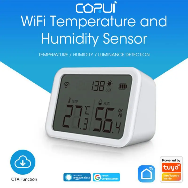 CoRui Tuya Smart Temperature & Humidity Sensor With Detect Luminous Intensity Function Works With Alexa Google Assistant
CoRui Tuya Smart Temperature & Humidity Sensor With Detect Luminous Intensity Function Works With Alexa Google Assistant