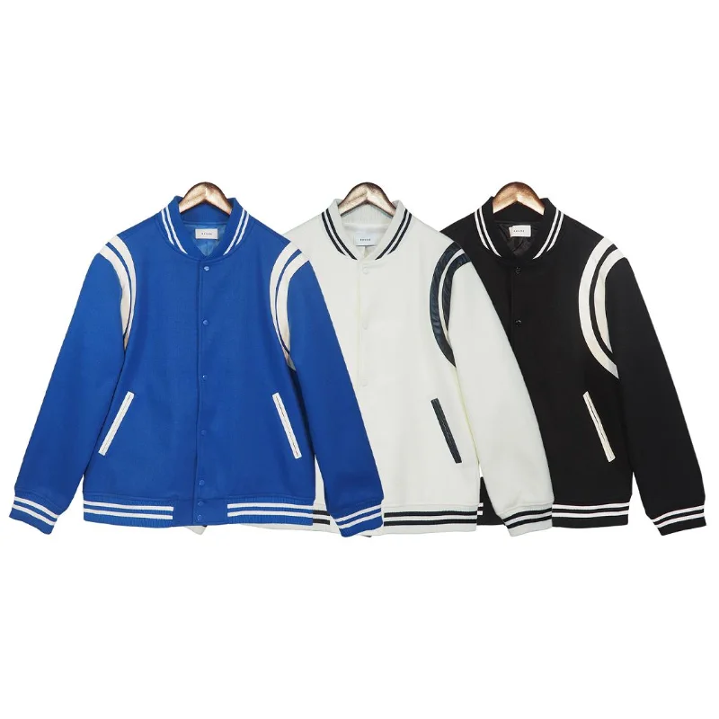 23SS Stripe Color Stitching Baseball Jacket Rhude Jackets Men Women EU Size 100% Cotton Rhude Coat Autumn Winter Hippie Clothes
23SS Stripe Color Stitching Baseball Jacket Rhude Jackets Men Women EU Size 100% Cotton Rhude Coat Autumn Winter Hippie Clothes
