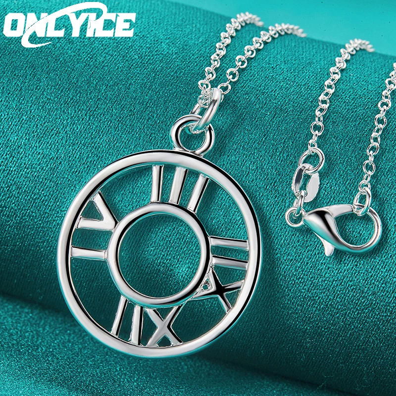 Hot 925 Sterling Silver Fashion Jewelry 16-30 Inch Chain Round Roman Numeral Pendant Necklace For Women Wedding Birthday Gifts
Hot 925 Sterling Silver Fashion Jewelry 16-30 Inch Chain Round Roman Numeral Pendant Necklace For Women Wedding Birthday Gifts