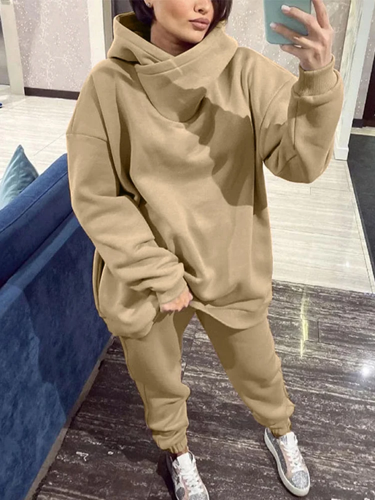 Casual Women Fleece Hoodie Two Piece Sets Autumn Winter Female Warm Suits Oversize Sweatshirts And Trouser Sportswear Tracksuits
Casual Women Fleece Hoodie Two Piece Sets Autumn Winter Female Warm Suits Oversize Sweatshirts And Trouser Sportswear Tracksuits