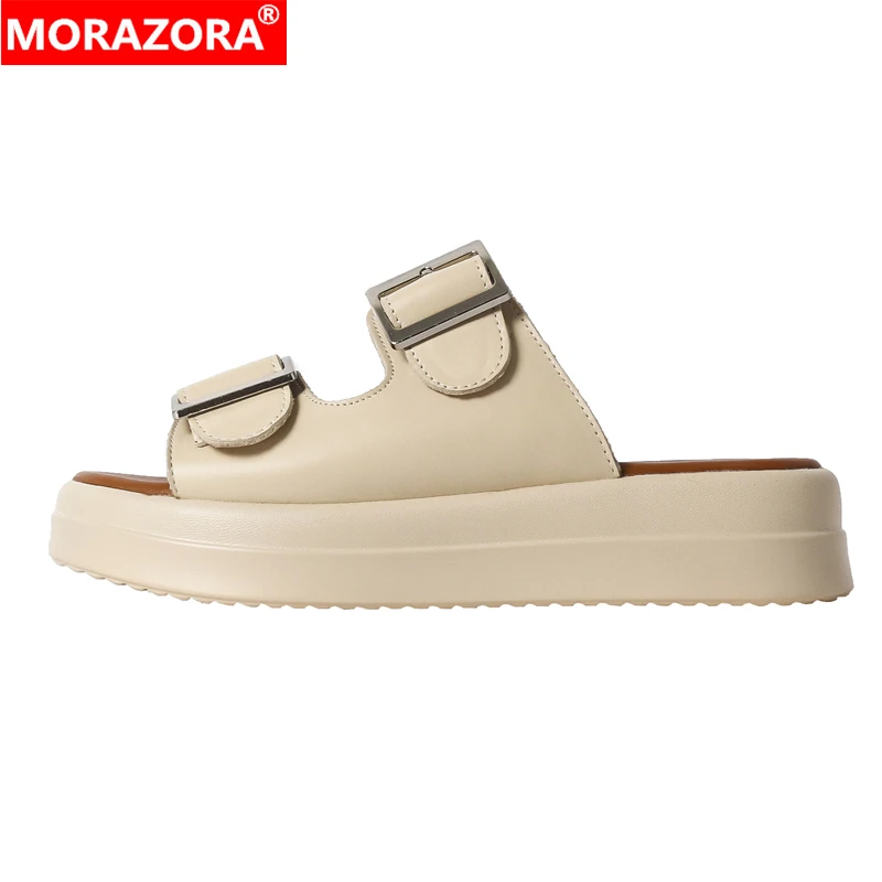 MORAZORA Size 35-40 Genuine Leather Shoes Women Slippers Buckle Platform Flat Slippers Ladies Summer Street Casual Shoes
MORAZORA Size 35-40 Genuine Leather Shoes Women Slippers Buckle Platform Flat Slippers Ladies Summer Street Casual Shoes