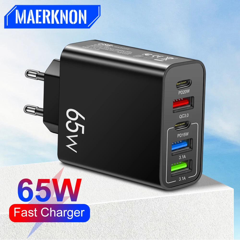 65W USB Charger Quick Charge 3.0 5Port Dual PD Mobile Phone Type C Fast Charging Charger Adapter For iPhone Samsung Xiaomi QC3.0
65W USB Charger Quick Charge 3.0 5Port Dual PD Mobile Phone Type C Fast Charging Charger Adapter For iPhone Samsung Xiaomi QC3.0