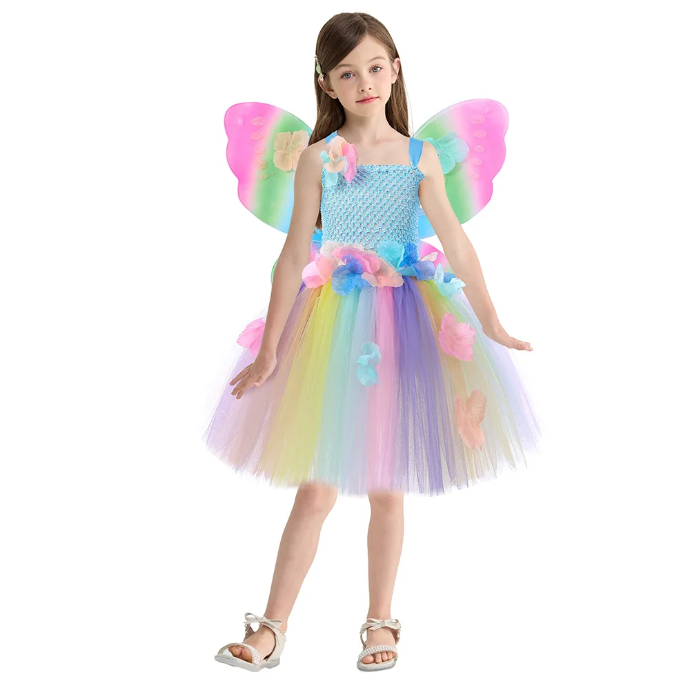 Flower Girls Rainbow Mesh Wedding Party Tutu Dress Fairy Style Angel Butterfly Wing Princess Dresses For Children Kids Birthday
Flower Girls Rainbow Mesh Wedding Party Tutu Dress Fairy Style Angel Butterfly Wing Princess Dresses For Children Kids Birthday