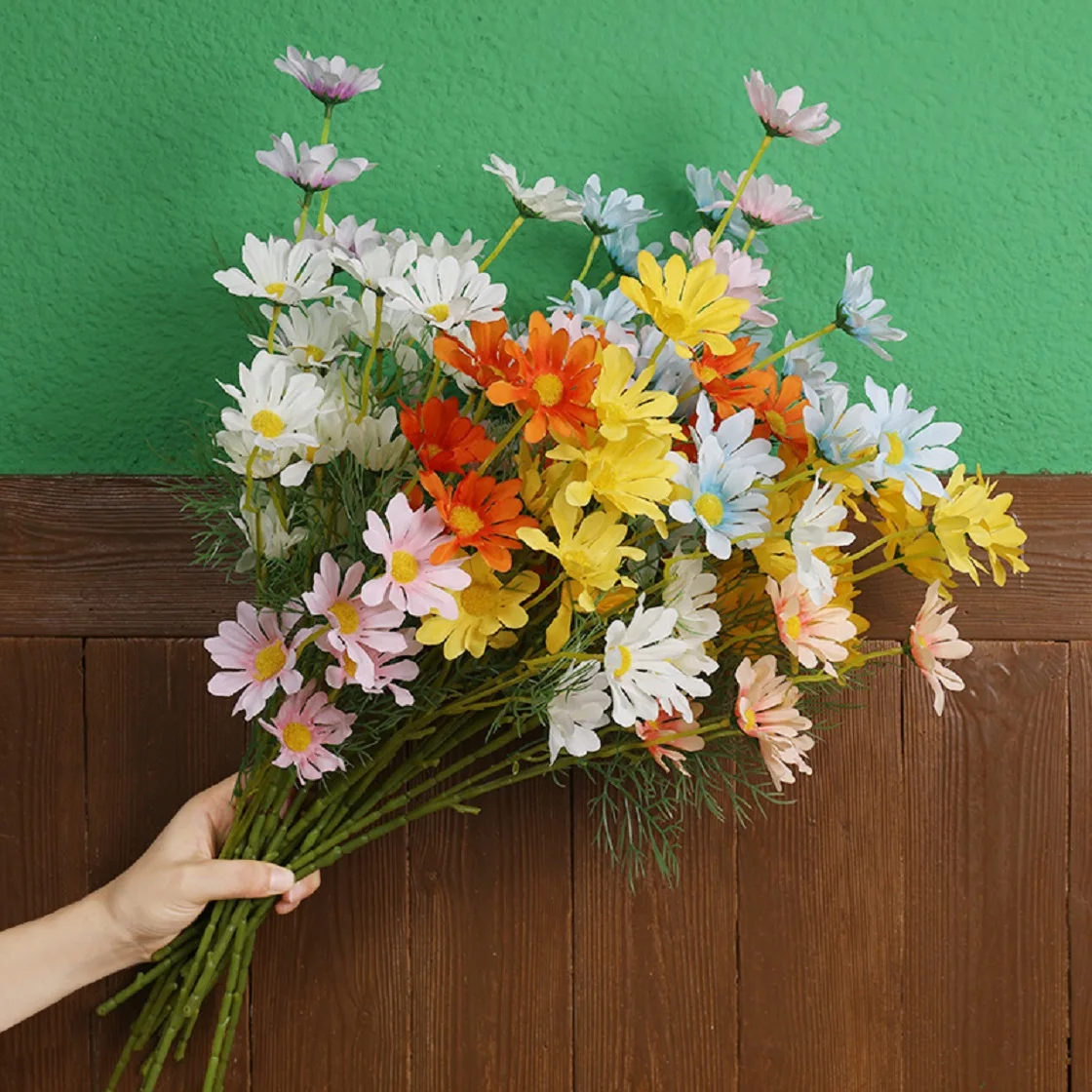 Five-headed Dutch chrysanthemum bunches small daisies Persian chrysanthemums chamomile silk fabric artificial flowers
Five-headed Dutch chrysanthemum bunches small daisies Persian chrysanthemums chamomile silk fabric artificial flowers