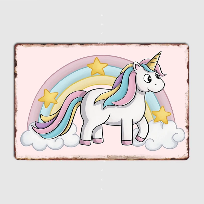 Cute Unicorn With Rainbow Metal Sign Poster Garage Living Room Cinema Living Custom Tin Vintage Home Decoration
Cute Unicorn With Rainbow Metal Sign Poster Garage Living Room Cinema Living Custom Tin Vintage Home Decoration