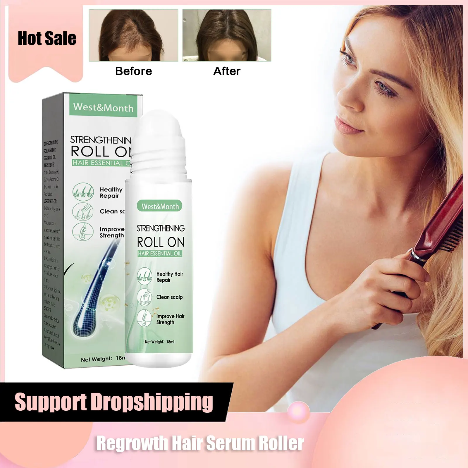 Regrowth Hair Essence Roller Anti Hair Loss Remove Dandruff Relieve Itching Oil Control Nourishing Scalp Cleansing Care Products
Regrowth Hair Essence Roller Anti Hair Loss Remove Dandruff Relieve Itching Oil Control Nourishing Scalp Cleansing Care Products