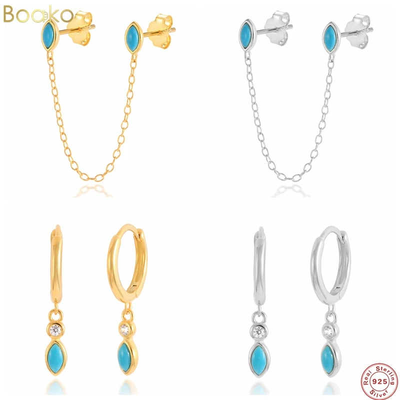 BOAKO New Trendy Real 925 Sterling Silver Turquoise Dangle Drop Earring Tassel Chain Ear Stud For Women Birthday Gifts Jewelry
BOAKO New Trendy Real 925 Sterling Silver Turquoise Dangle Drop Earring Tassel Chain Ear Stud For Women Birthday Gifts Jewelry