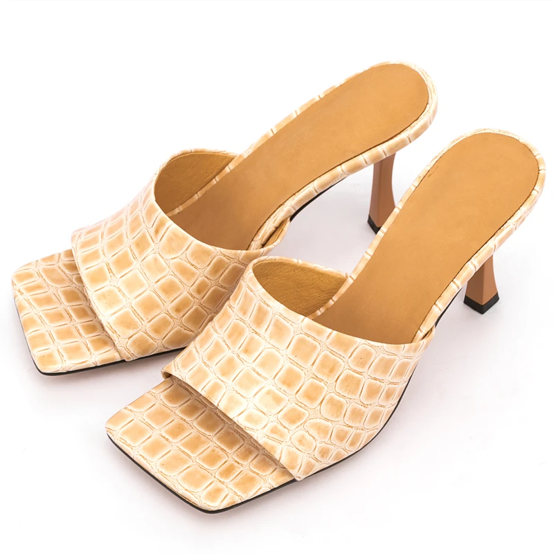 Women's Summer Slides Shoes Open Square Toe Stone Print High Heels Shoes Slipper Slip-on Casual Shoes Big Size 47
Women's Summer Slides Shoes Open Square Toe Stone Print High Heels Shoes Slipper Slip-on Casual Shoes Big Size 47