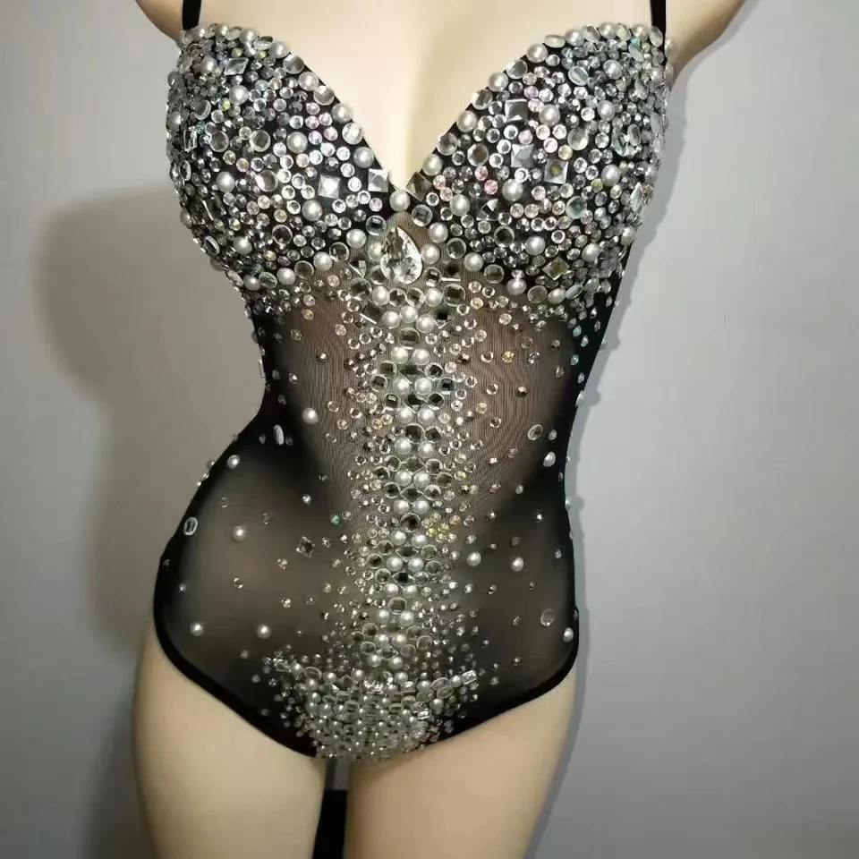 Sparkly Silver Crystals Leotard Sexy Mesh ClubOutfit Celebrate Female Singer Di RhinestonesBodysuit Dance Costume Stage Wear
Sparkly Silver Crystals Leotard Sexy Mesh ClubOutfit Celebrate Female Singer Di RhinestonesBodysuit Dance Costume Stage Wear