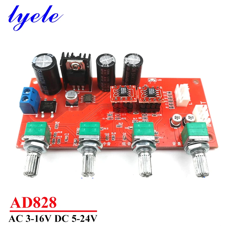 AD828 Tone Board Hifi Power Amplifier Preamplifier Board DIY Audio Preamp Audio Amplifier Module AC 3V-16V DC 5V-24V
AD828 Tone Board Hifi Power Amplifier Preamplifier Board DIY Audio Preamp Audio Amplifier Module AC 3V-16V DC 5V-24V