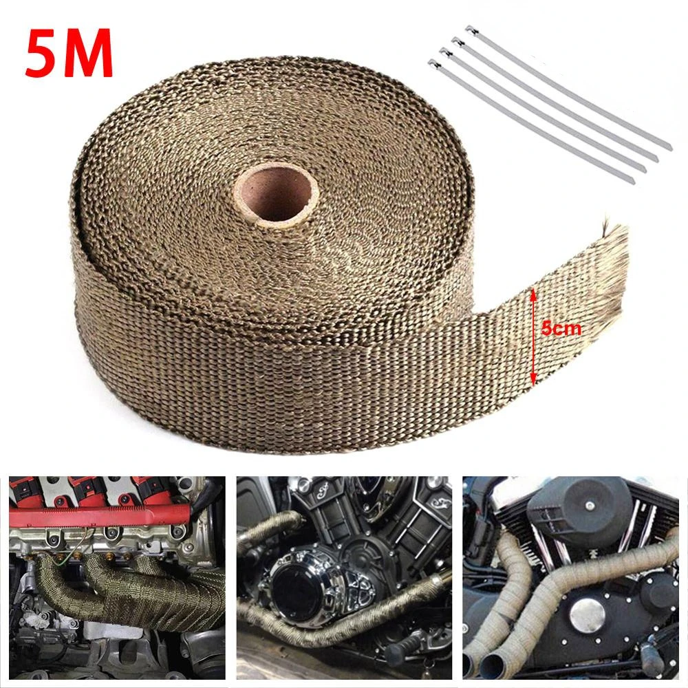 5M Heat Insulation Shield Motorcycle Exhaust Header Pipe Heat Wrap Tape Thermal insulation for Cars Protection Tie Exhaust Pipe
5M Heat Insulation Shield Motorcycle Exhaust Header Pipe Heat Wrap Tape Thermal insulation for Cars Protection Tie Exhaust Pipe
