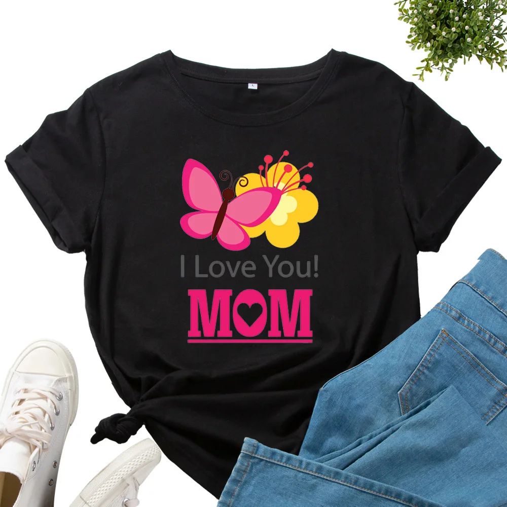 I Love You Mom Butterfly Print Women T Shirt Short Sleeve O Neck Loose Women Tshirt Ladies Tee Shirt Tops Camisetas Mujer
I Love You Mom Butterfly Print Women T Shirt Short Sleeve O Neck Loose Women Tshirt Ladies Tee Shirt Tops Camisetas Mujer