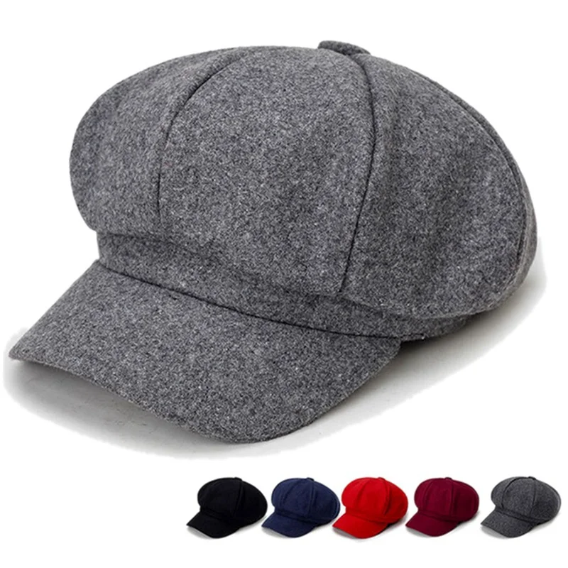 Fashion Women's Woolen Octagonal Cap Wide Brim Beret Hat Casual Autumn Winter Warm Cap Solid Elegant Ladies Hats Black Casual
Fashion Women's Woolen Octagonal Cap Wide Brim Beret Hat Casual Autumn Winter Warm Cap Solid Elegant Ladies Hats Black Casual