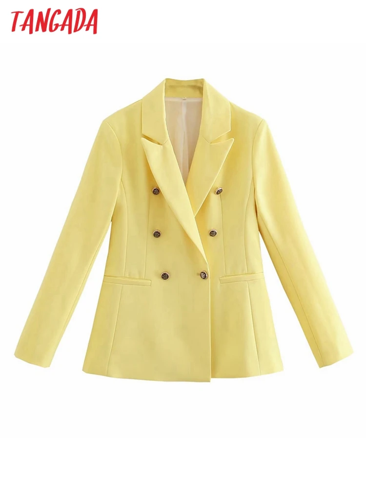 Tangada Women Classic Yellow Blazer Female Long Sleeve Elegant Jacket Ladies Work Wear Blazer Formal Suits 4M288
Tangada Women Classic Yellow Blazer Female Long Sleeve Elegant Jacket Ladies Work Wear Blazer Formal Suits 4M288