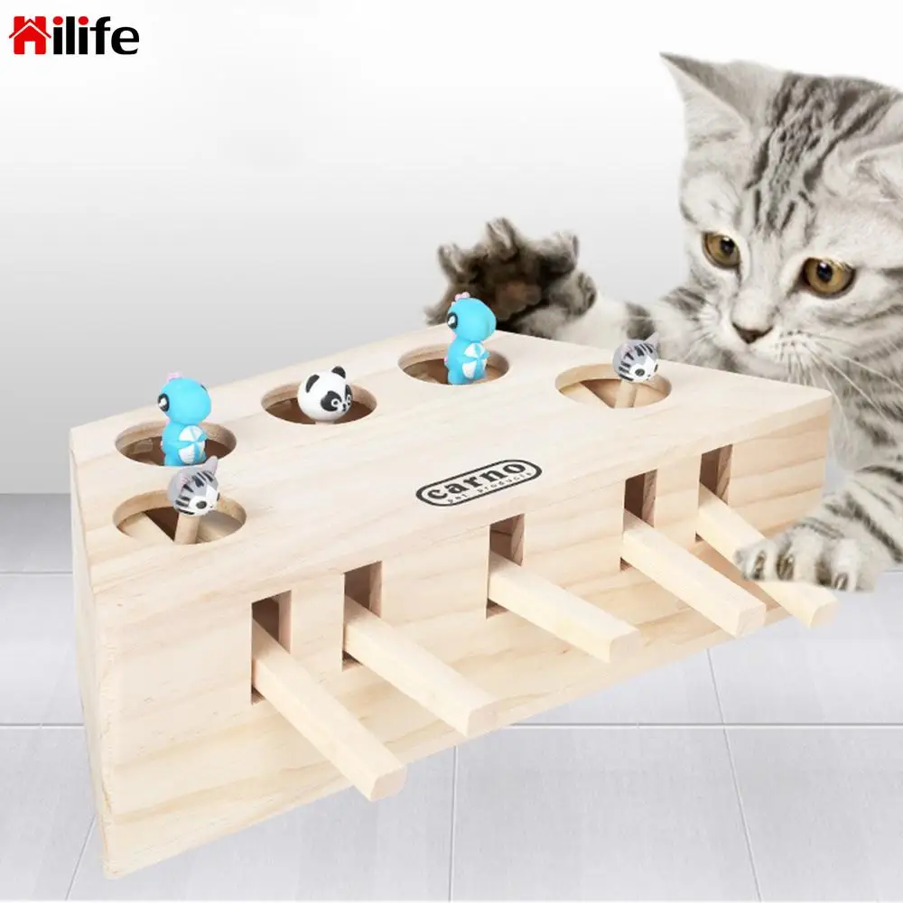 Cat Catching Mouse Catch Bite Pet Hit Hamster With 3/5-holed Mouse Holes Interactive Puzzle Toys Wooden Cat Hunt Toy
Cat Catching Mouse Catch Bite Pet Hit Hamster With 3/5-holed Mouse Holes Interactive Puzzle Toys Wooden Cat Hunt Toy