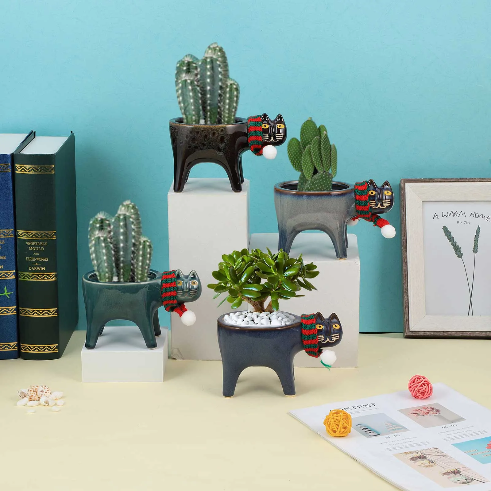 Cute Cat Fleshy Plants Flowerpot Creative Gardening Plants Potted Ceramic Green Planter Garden Pots Home Decoration
Cute Cat Fleshy Plants Flowerpot Creative Gardening Plants Potted Ceramic Green Planter Garden Pots Home Decoration