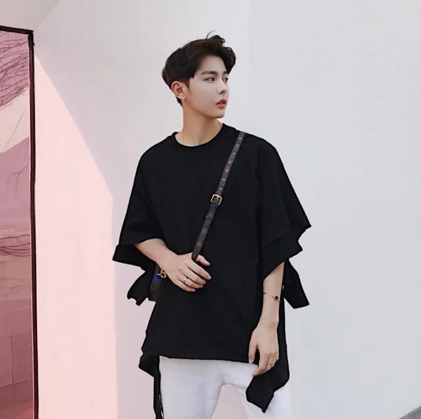 Men Summer Personality New T-shirt Alternative Irregular Broken Hole Tshirts Men's Short-sleeved Beggar Dress Nightclub Costume
Men Summer Personality New T-shirt Alternative Irregular Broken Hole Tshirts Men's Short-sleeved Beggar Dress Nightclub Costume