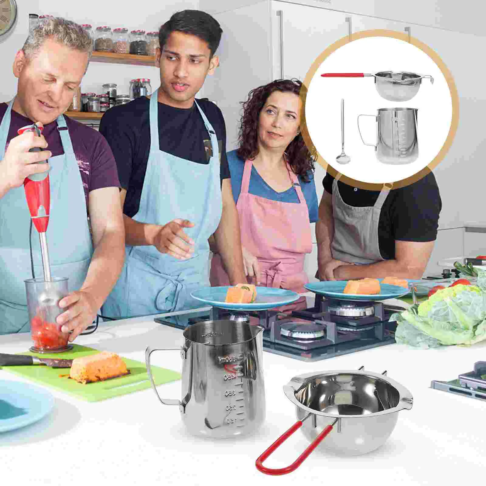 Stainless Steel Melting Pot with Stirring Spoon Chocolate Melting Bowl Double Boiler Pot for Cheese Butter Candy Caramel
Stainless Steel Melting Pot with Stirring Spoon Chocolate Melting Bowl Double Boiler Pot for Cheese Butter Candy Caramel