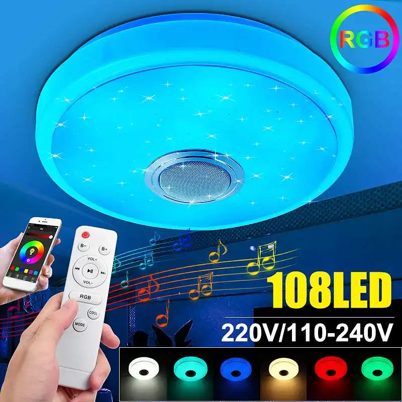 36W 108LED Modern Music Ceiling Light bluetooth Speaker Flush Down Lamp Remote Control Acrylic Colorful Lighting Indoor Light
36W 108LED Modern Music Ceiling Light bluetooth Speaker Flush Down Lamp Remote Control Acrylic Colorful Lighting Indoor Light