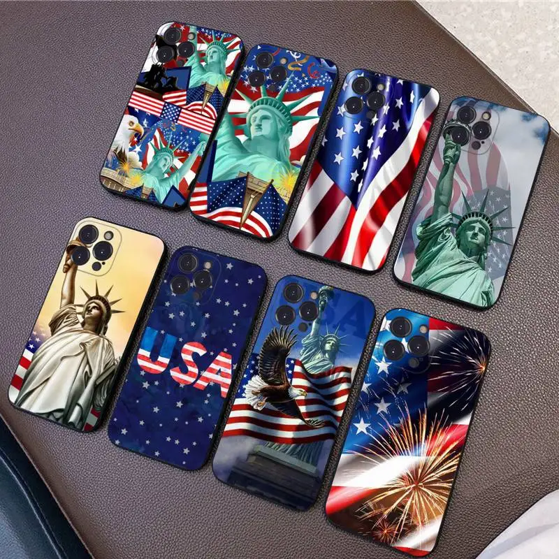 America USA Flag Statue of Liberty Phone Case Silicone Soft for iphone 14 13 12 11 Pro Mini XS MAX 8 7 6 Plus X XS XR Cover
America USA Flag Statue of Liberty Phone Case Silicone Soft for iphone 14 13 12 11 Pro Mini XS MAX 8 7 6 Plus X XS XR Cover
