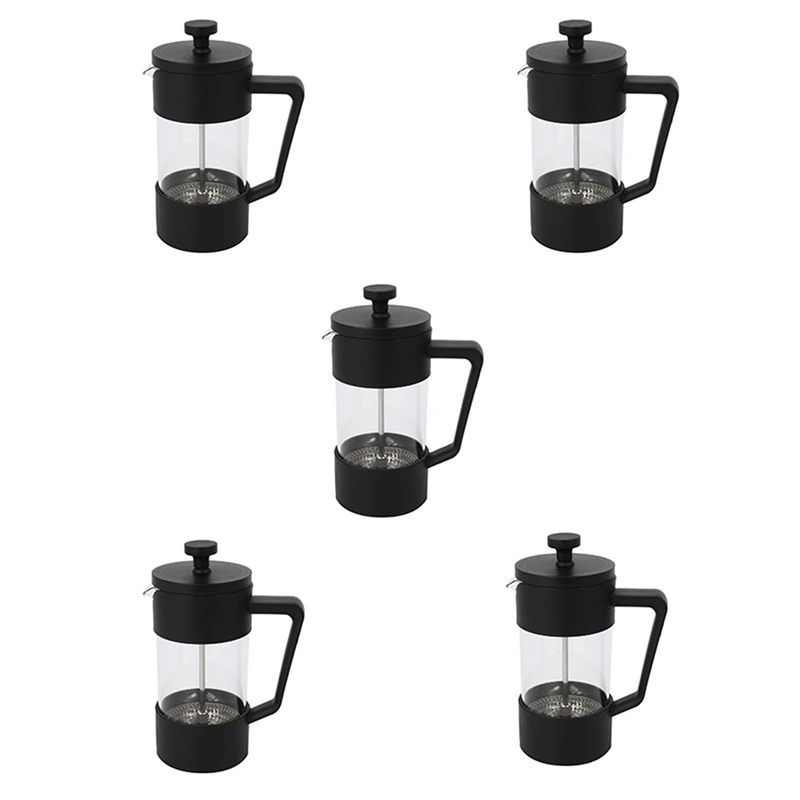 5X French Press Coffee & Tea Maker 12Oz, Thickened Borosilicate Glass Coffee Press Rust-Free And Dishwasher Safe,Black 
5X French Press Coffee & Tea Maker 12Oz, Thickened Borosilicate Glass Coffee Press Rust-Free And Dishwasher Safe,Black