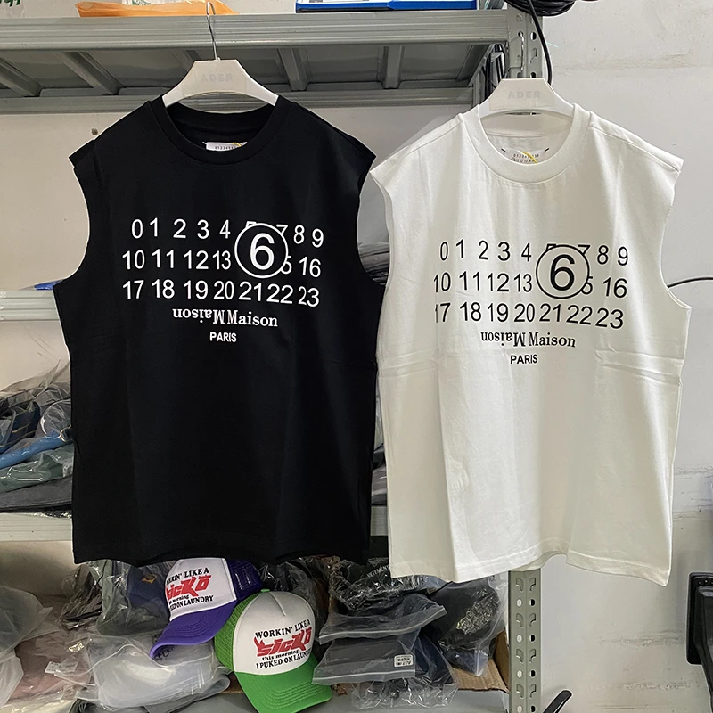 Y2K Sleeveless MM6 Margiela Tank Tops Men Women Oversize Black White Vest T Shirts Tees Men's Clothing GYM
Y2K Sleeveless MM6 Margiela Tank Tops Men Women Oversize Black White Vest T Shirts Tees Men's Clothing GYM