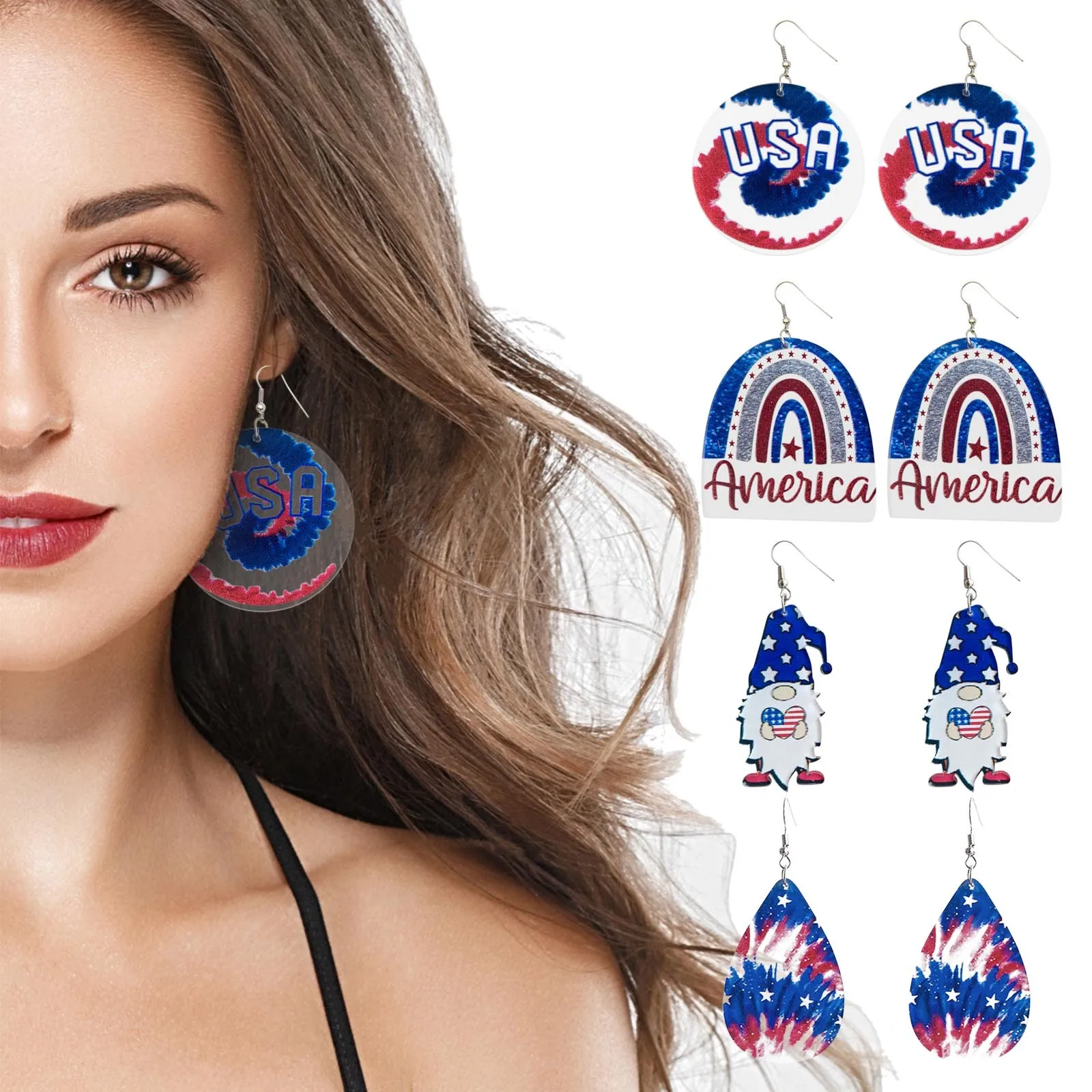 Independence Day Flag Earrings Acrylic Earrings Star Letter Transparent Earrings Colorful Jewelry For Women Gold Earring Hoops
Independence Day Flag Earrings Acrylic Earrings Star Letter Transparent Earrings Colorful Jewelry For Women Gold Earring Hoops