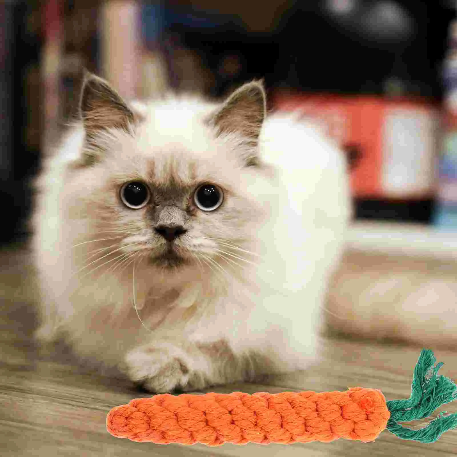 Toys Cat Toy Dog Carrot Kitten Puppy Teething Teasing Cotton Rope Molar Sticks Chewing Scratch Cats Training Crinkle Chew
Toys Cat Toy Dog Carrot Kitten Puppy Teething Teasing Cotton Rope Molar Sticks Chewing Scratch Cats Training Crinkle Chew