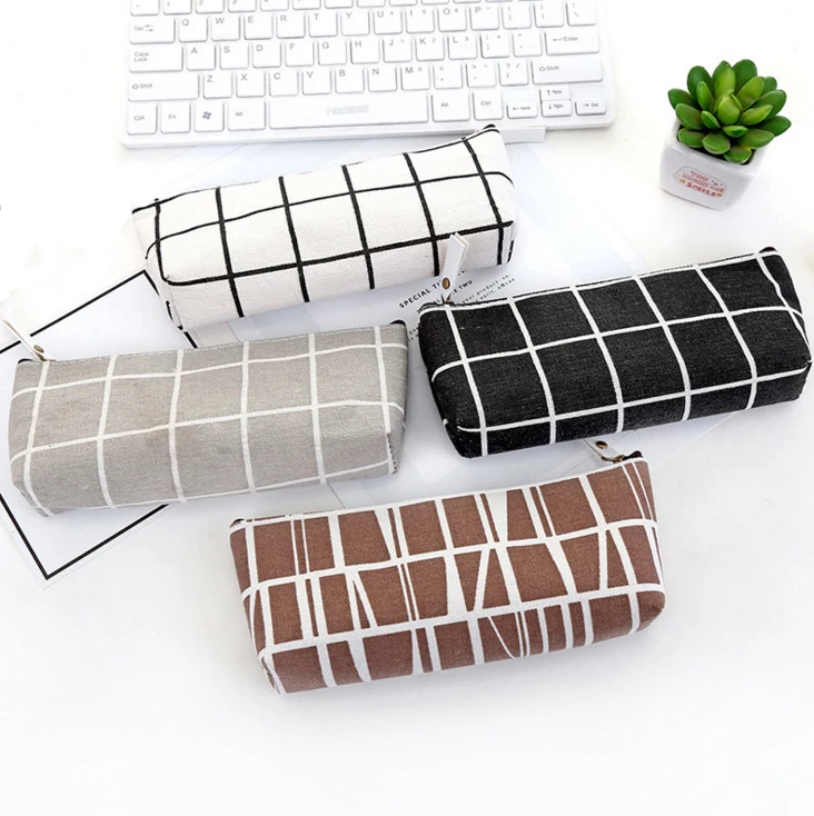 Zipper Canvas Bags for Pencil Children Pencil Case Striped Grid Pencil Bag Pouch Primary School Students Stationery Pen Bags New
Zipper Canvas Bags for Pencil Children Pencil Case Striped Grid Pencil Bag Pouch Primary School Students Stationery Pen Bags New