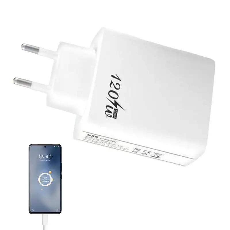 

Fast Charging Block 120W Dual Port USB Power Adapter Wall Charger Universal Qc5.0 Phone Charger With Gan Technology For