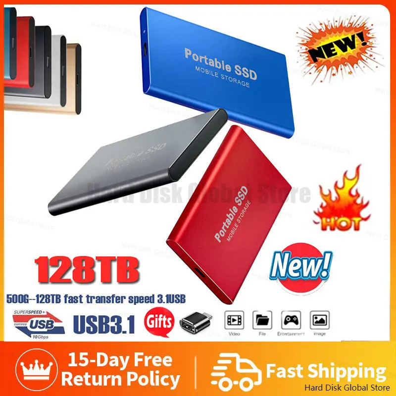 Portable External Hard Drive 128TB 1/2/8/16/30/64TB Solid State Drive SSD for PC Laptop Storage Device USB 3.0 Mobile Hard Drive
Portable External Hard Drive 128TB 1/2/8/16/30/64TB Solid State Drive SSD for PC Laptop Storage Device USB 3.0 Mobile Hard Drive