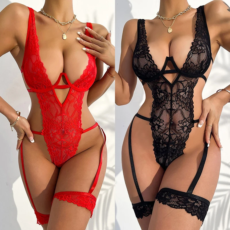 Sexy Cutout Lingerie Pajamas Deep V Bodysuit Mesh Floral Open Crotch Teddy Erotic Sexy lingerie Transparent Lace Bodysuit
Sexy Cutout Lingerie Pajamas Deep V Bodysuit Mesh Floral Open Crotch Teddy Erotic Sexy lingerie Transparent Lace Bodysuit