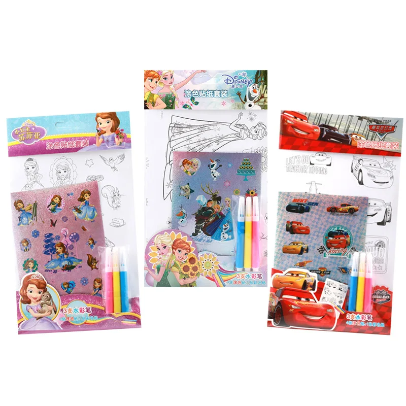 

Disney girls frozen girls Princess Frozen Anna Elsa Coloring Book boys cars Early Drawing toys Education Toys
