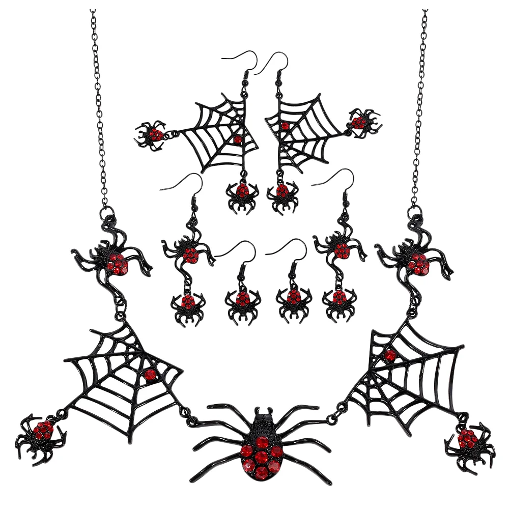 1 Set Spider Necklace Dangle Earring Party Costumes Jewelry for 
1 Set Spider Necklace Dangle Earring Party Costumes Jewelry for