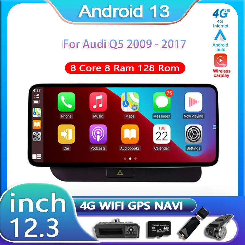 12.3'' Radio Auto Screen For Audi Q5 2009 - 2017 Android 13 Car Multimedia Android 13 Head Unit GPS Stereo Player Navigation
12.3'' Radio Auto Screen For Audi Q5 2009 - 2017 Android 13 Car Multimedia Android 13 Head Unit GPS Stereo Player Navigation