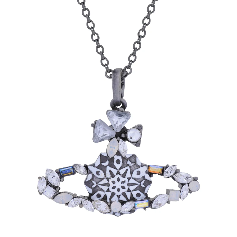 Vivienne West Queen Vintage Silver Snowflake Saturn Necklace For Fashion Women Jewelry Punk Style Planet Pendant Clavicle Chain
Vivienne West Queen Vintage Silver Snowflake Saturn Necklace For Fashion Women Jewelry Punk Style Planet Pendant Clavicle Chain
