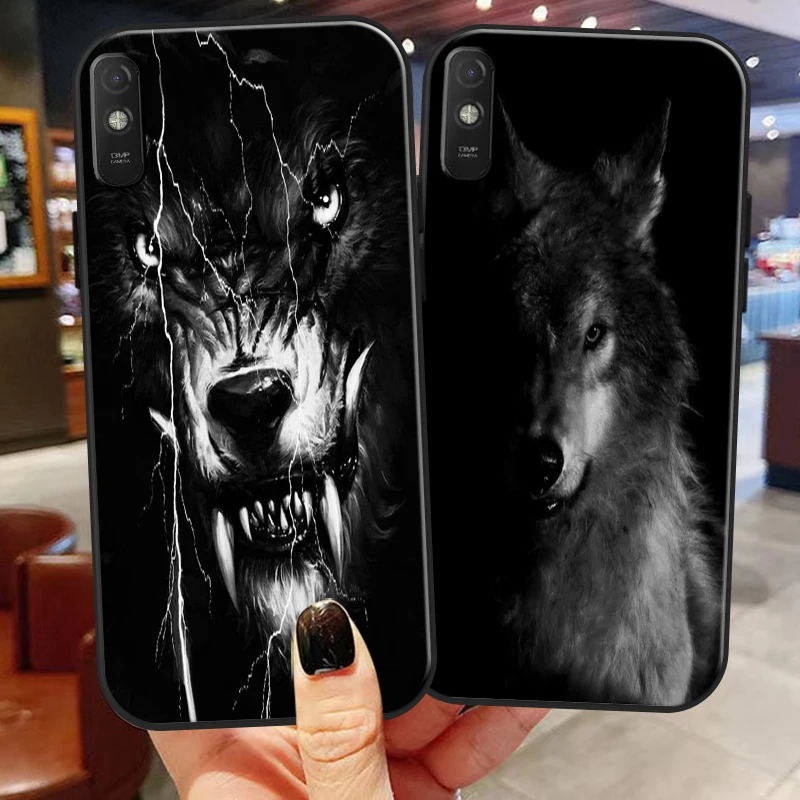 

Мягкий черный чехол для телефона Xiaomi Redmi 9A 9AT 6,53 дюйма с изображением тигра льва орла собаки кота волка