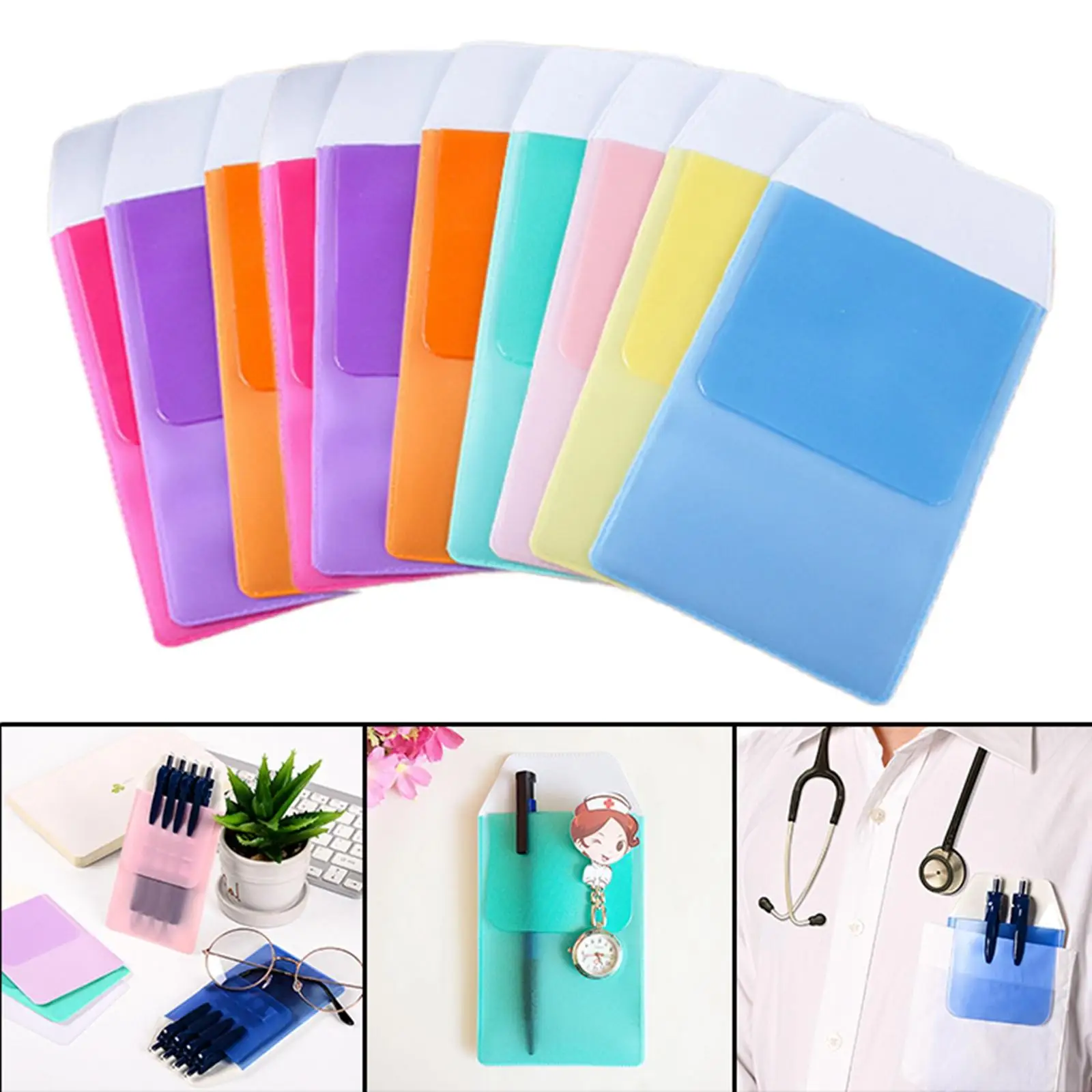 10 Packs Pocket Protector Pen Pouch Holder Leak Proof Hold 5 Pens Pencil Case Lab Coats Shirts for Hospital Business Students
10 Packs Pocket Protector Pen Pouch Holder Leak Proof Hold 5 Pens Pencil Case Lab Coats Shirts for Hospital Business Students