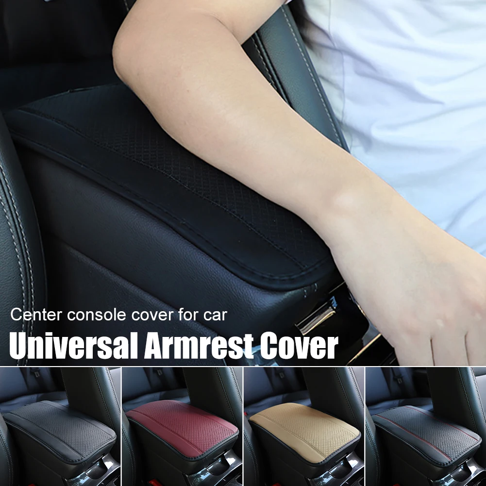 

PU Leather Armrest Cover Mat Car Center Console Cover Arm Rest Protection Cushion for SUV Truck Universal